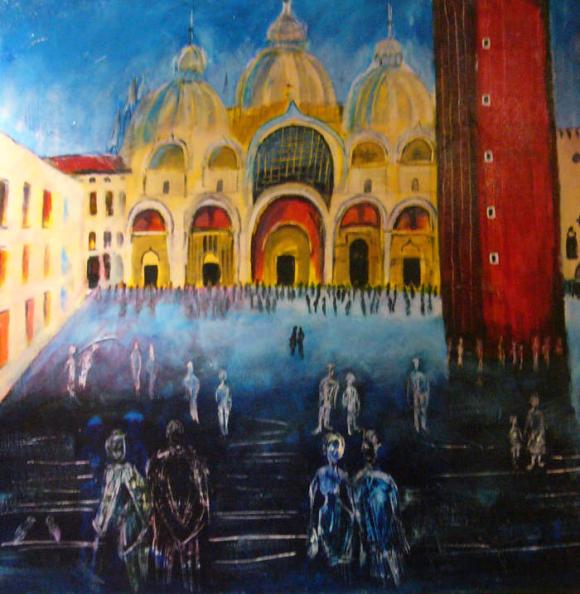 Piazza San Marco Venice Acrylics on Canvas 122 x 122 cm image