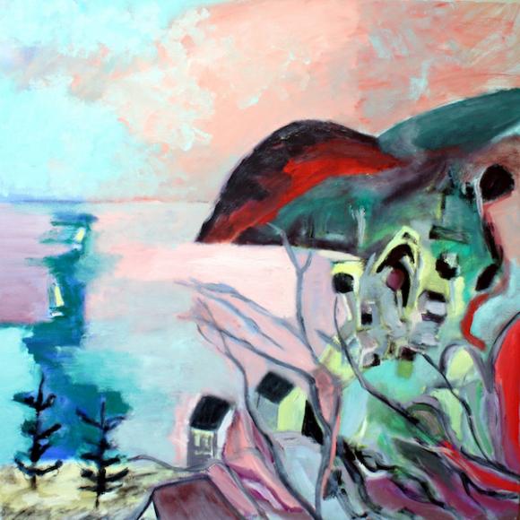 Sylke Claridge WHALE BEACH 90 x 90 cm Oil on Canvas image
